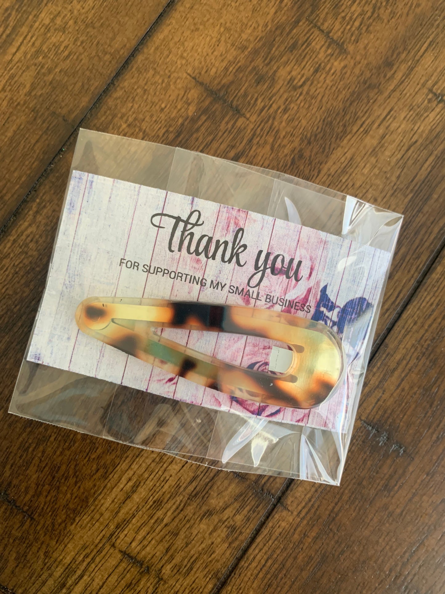 Bling Assorted large animal print hair clips thank you gift pack of 6