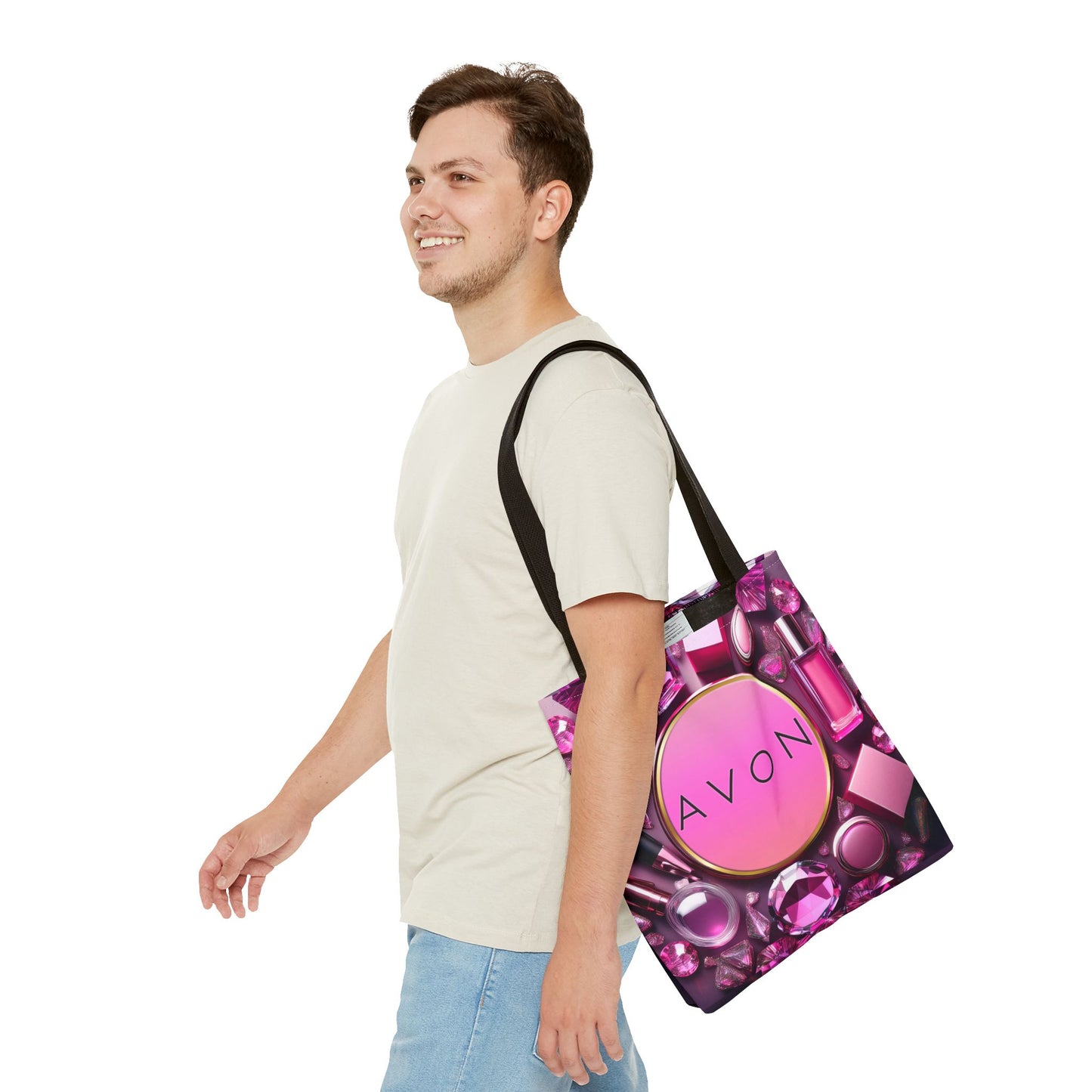 Glamorous AVON Tote Bag - Stylish Pink Cosmetics Design for Fashion Lovers