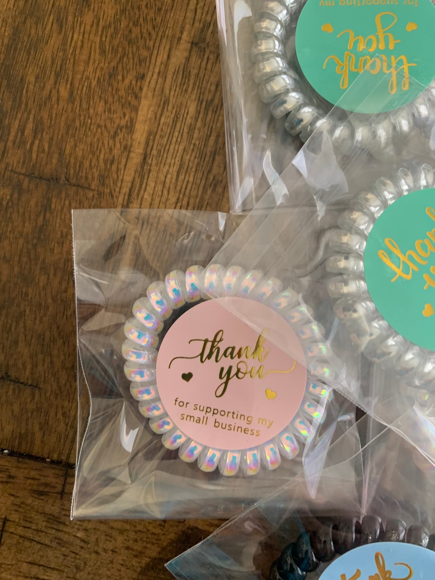 Bling Assorted metallic hair coils thank you gift pack of 6