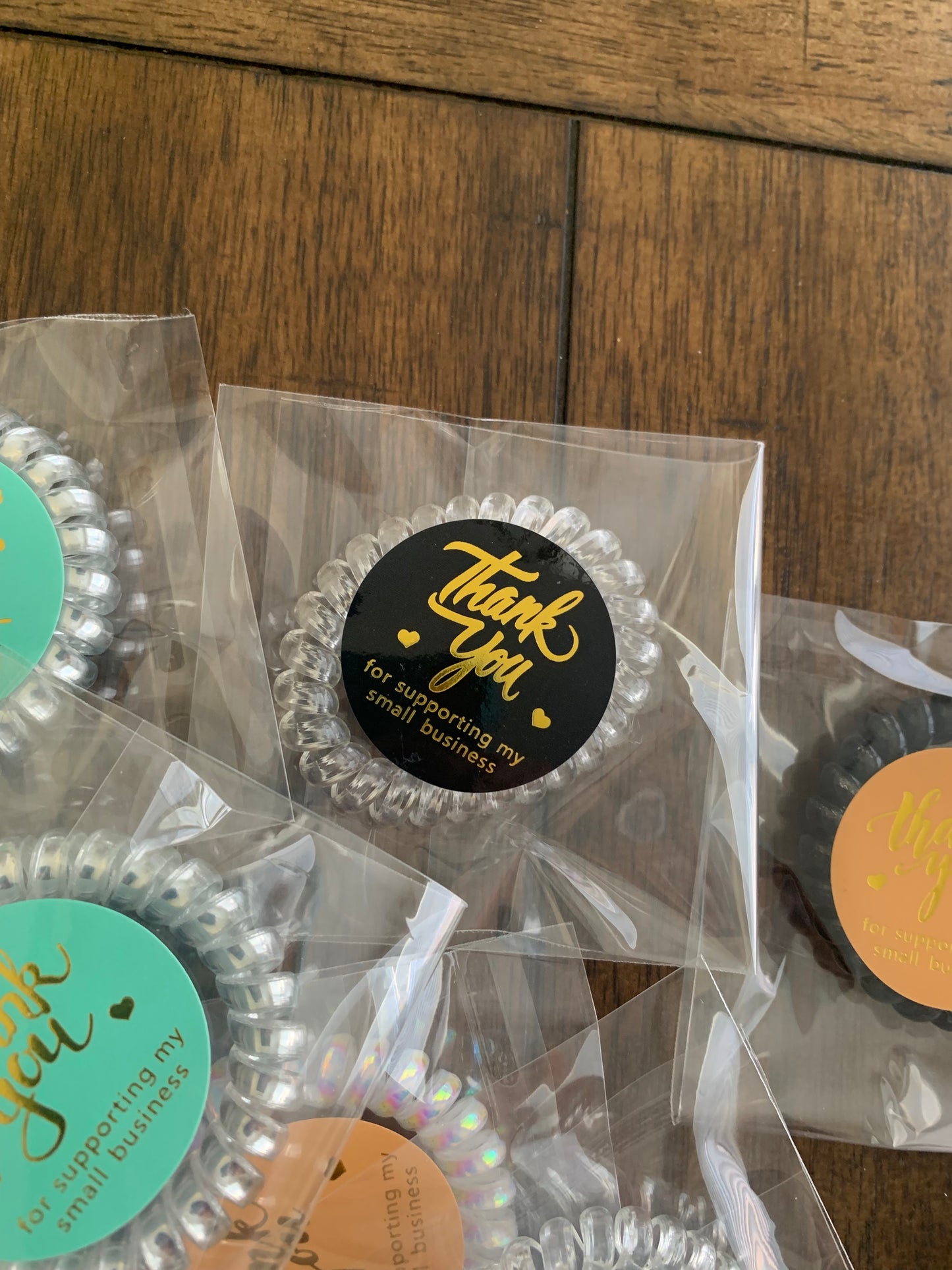 Bling Assorted metallic hair coils thank you gift pack of 6