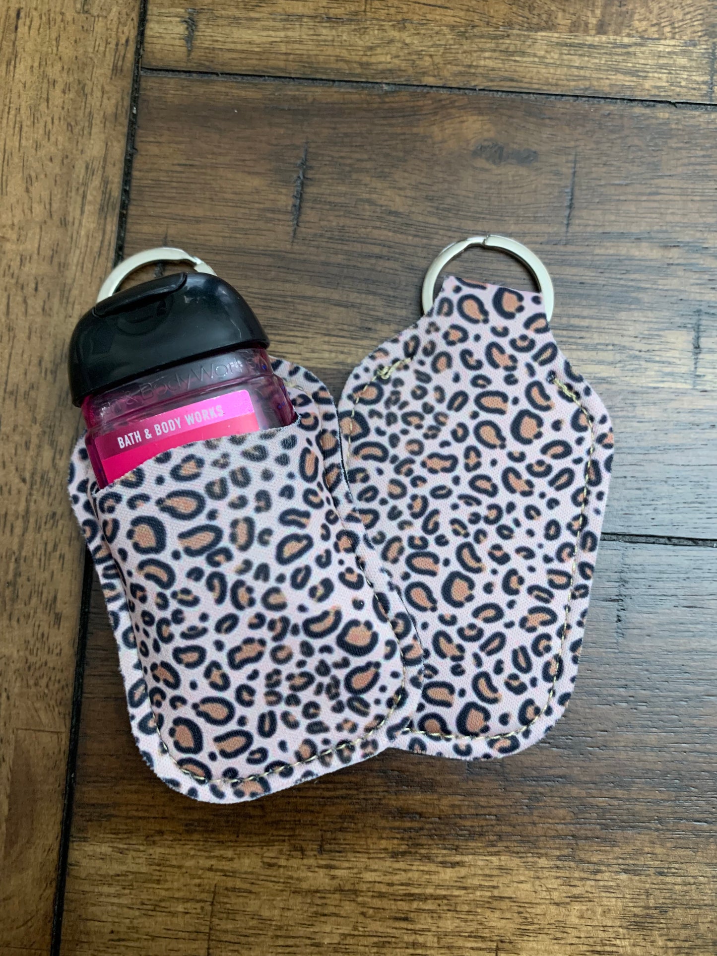 Assorted Bath and Body works Sanitizer with Leopard print holder