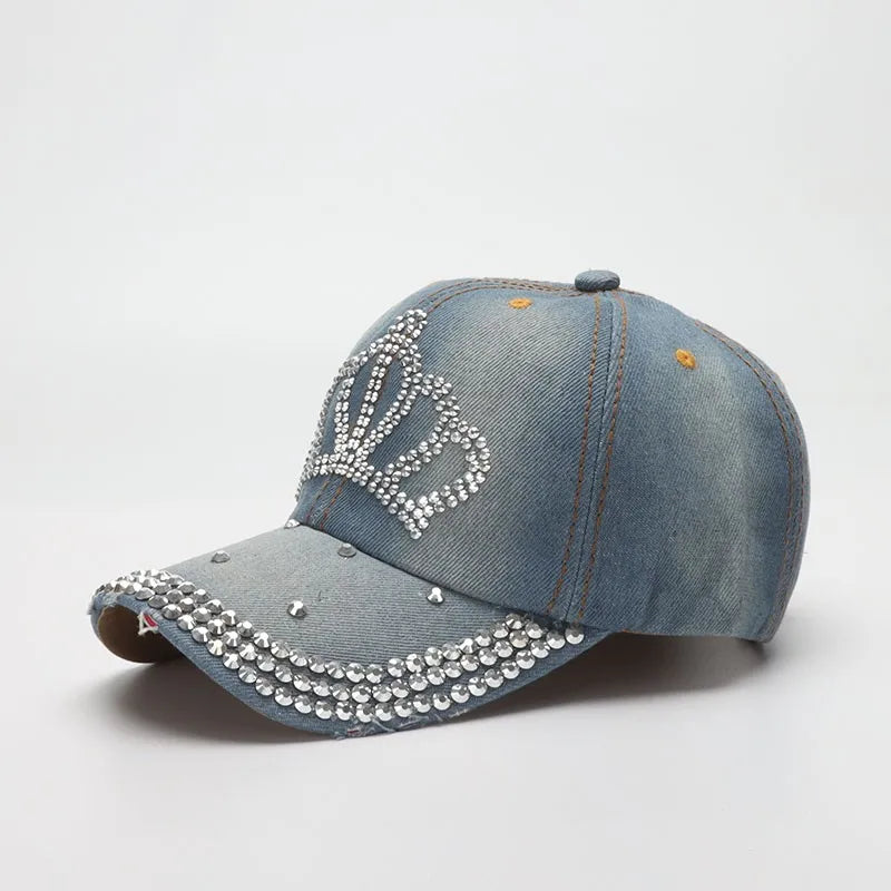 Bling Denim Crown Hat