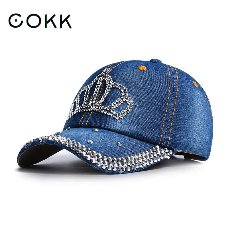 Bling Denim Crown Hat