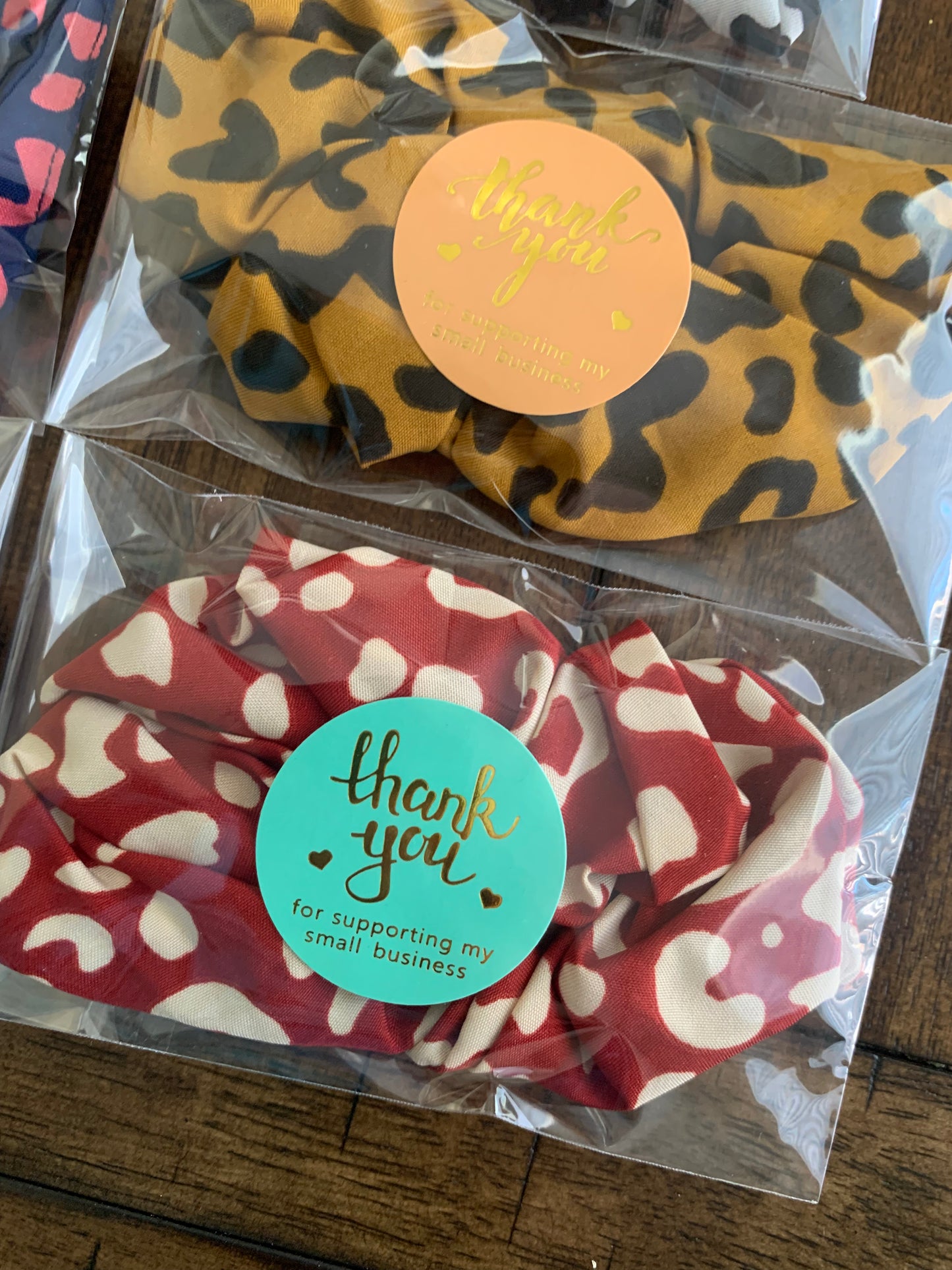 Assorted animal print scrunchies thank you gift - pack of 6