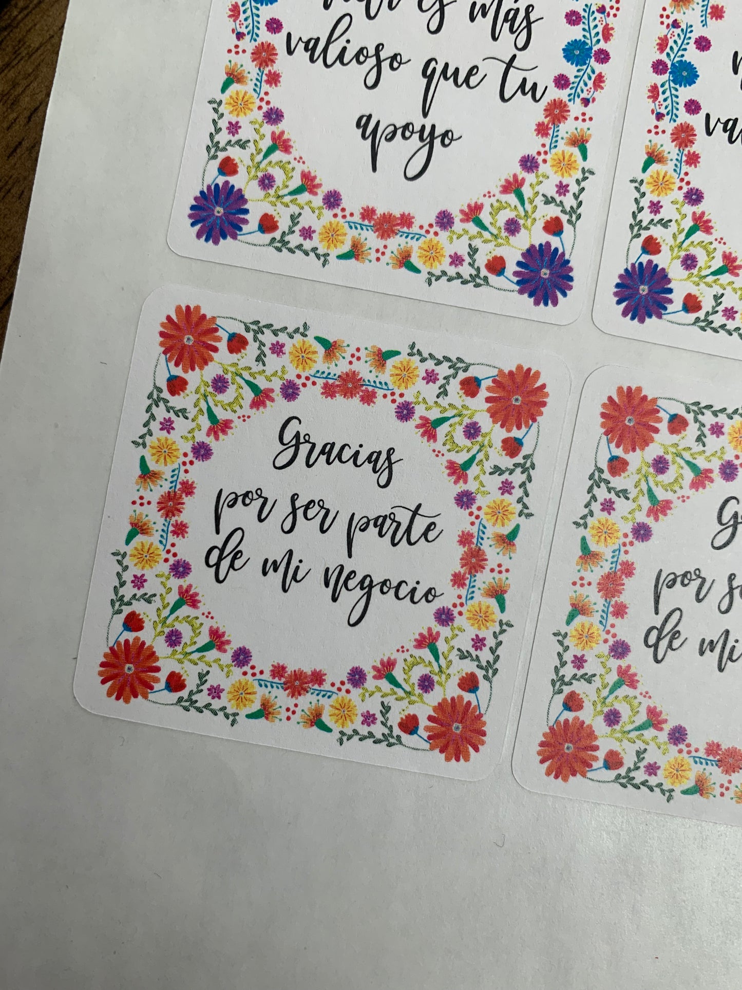 Assorted Spanish Thank you stickers - 38