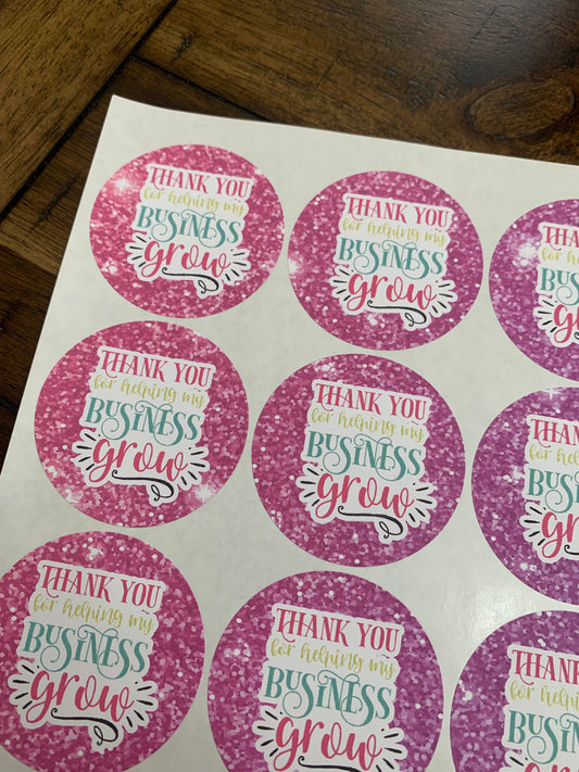 2" Thank you for helping my business grow stickers - 48