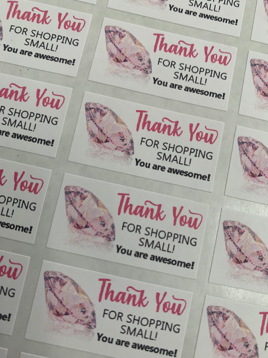 Thank you for shopping small full color 1.5x.75 stickers - 90