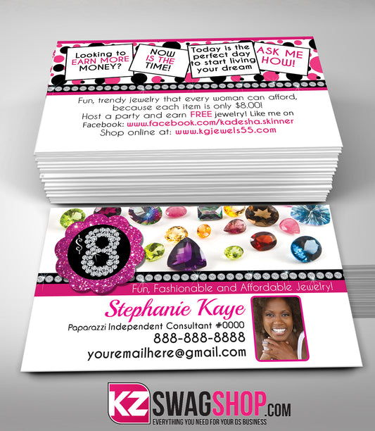 $8 Bling Jewelry Business Cards Style 10