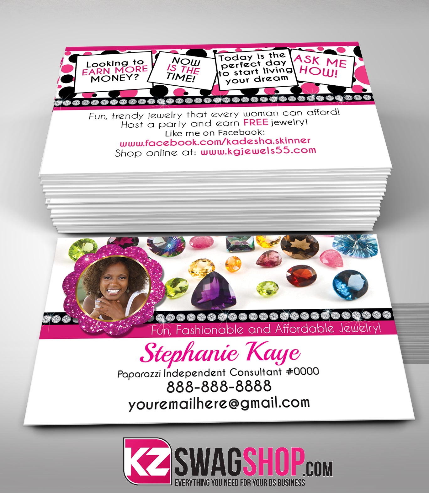 $8 Bling Jewelry Business Cards Style 10