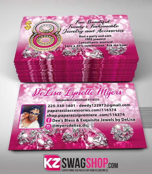 $8 Bling Jewelry Business Cards Style 19