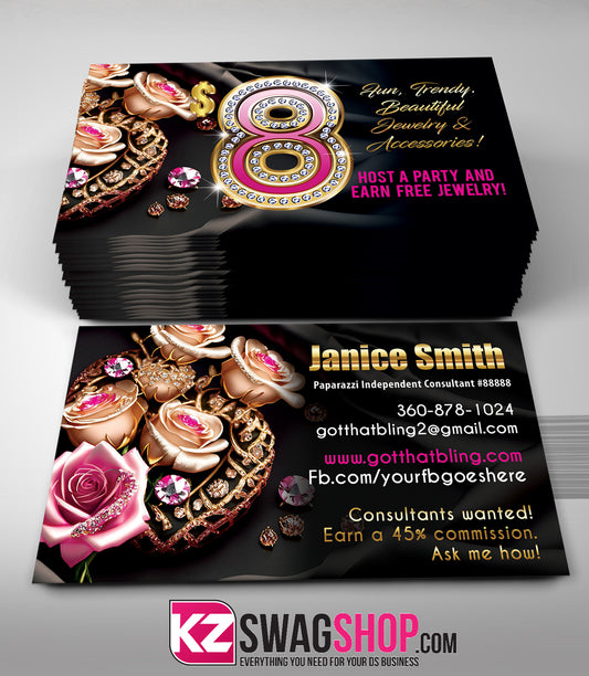 $8 Bling Jewelry Business Cards Style 44