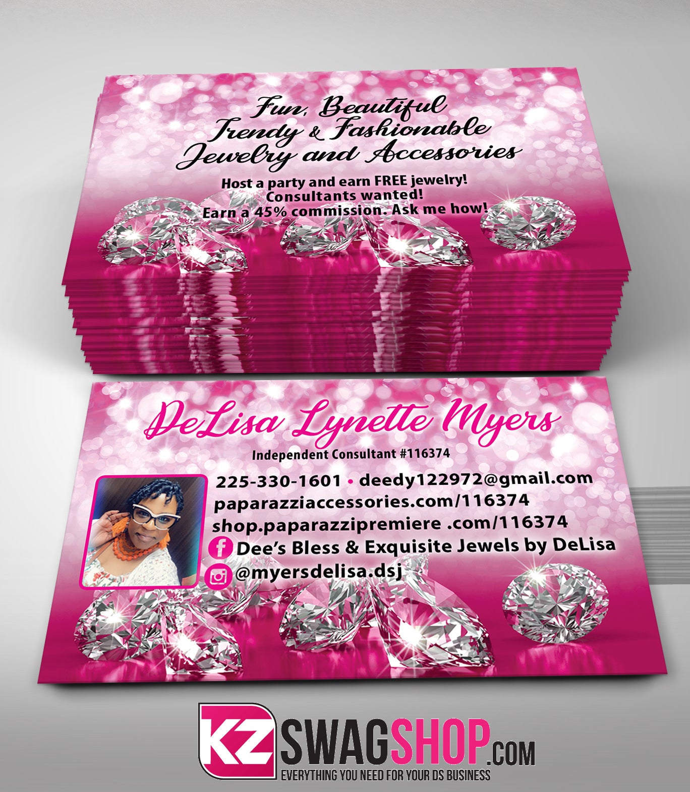 $8 Bling Jewelry Business Cards Style 19