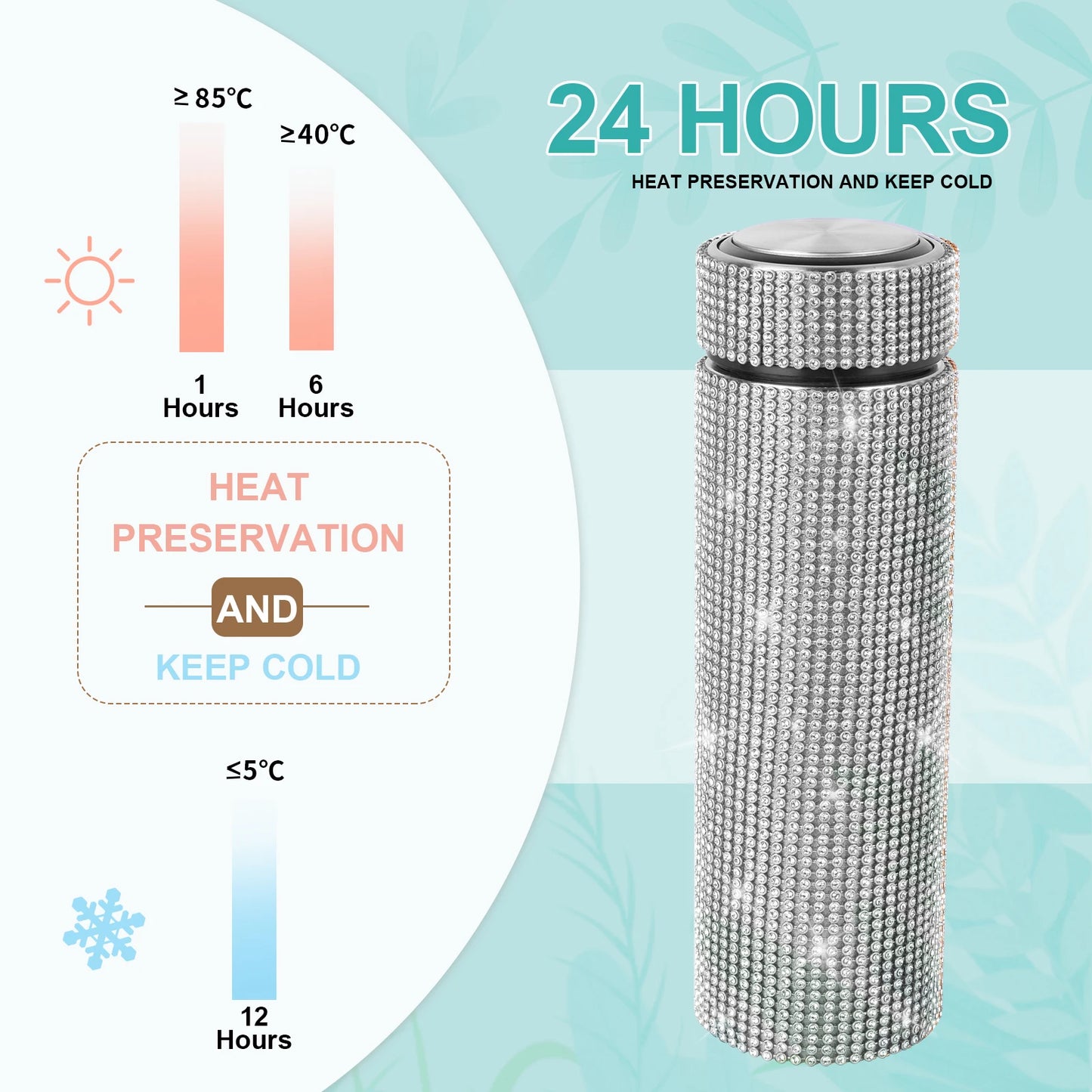 16oz bling stainless Steel Bottle