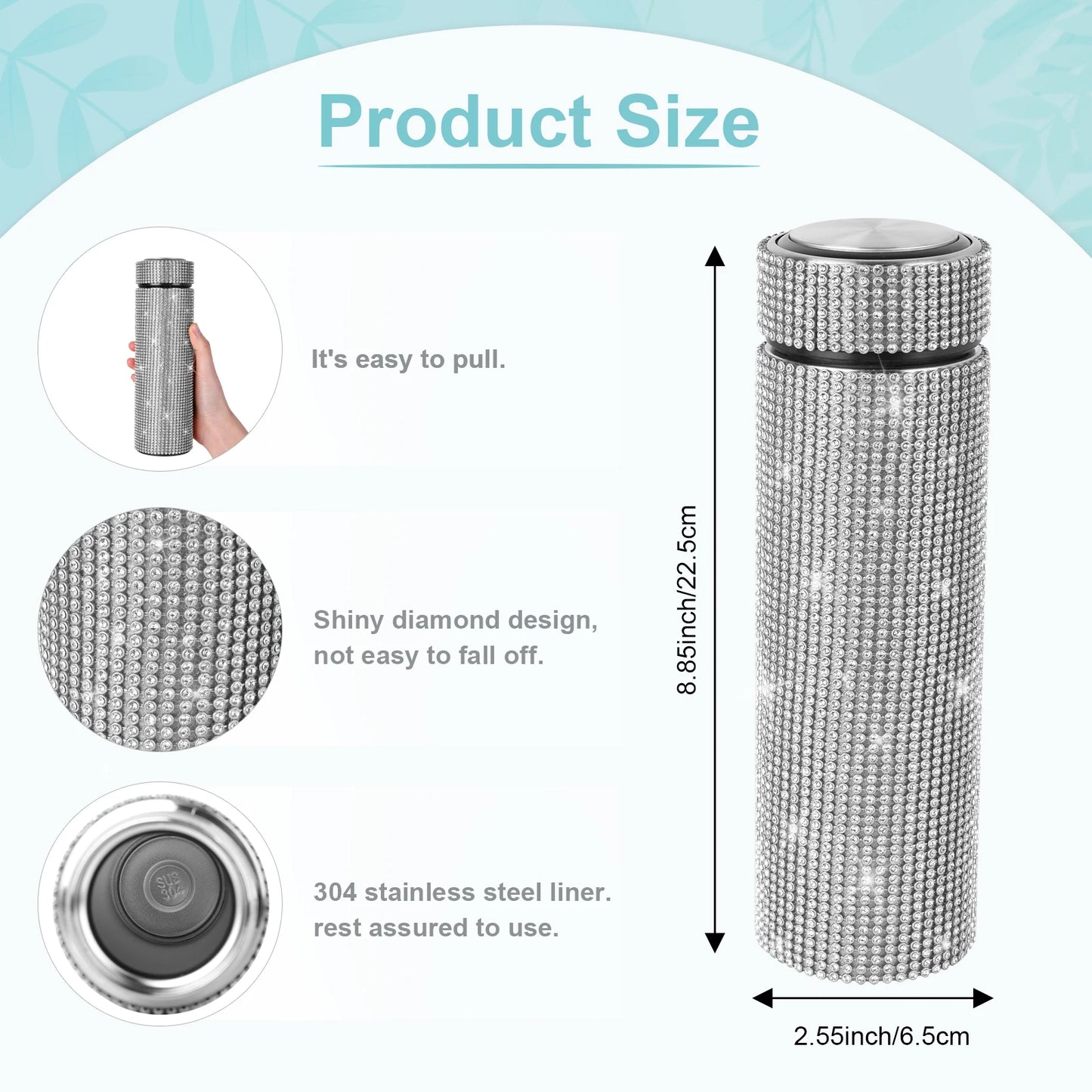 16oz bling stainless Steel Bottle