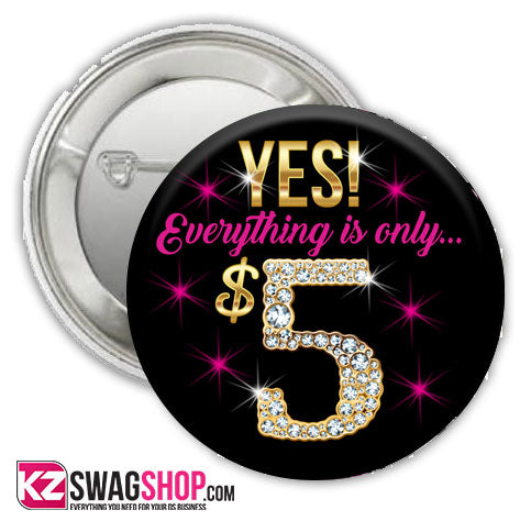 Bling Assorted 3" pin buttons