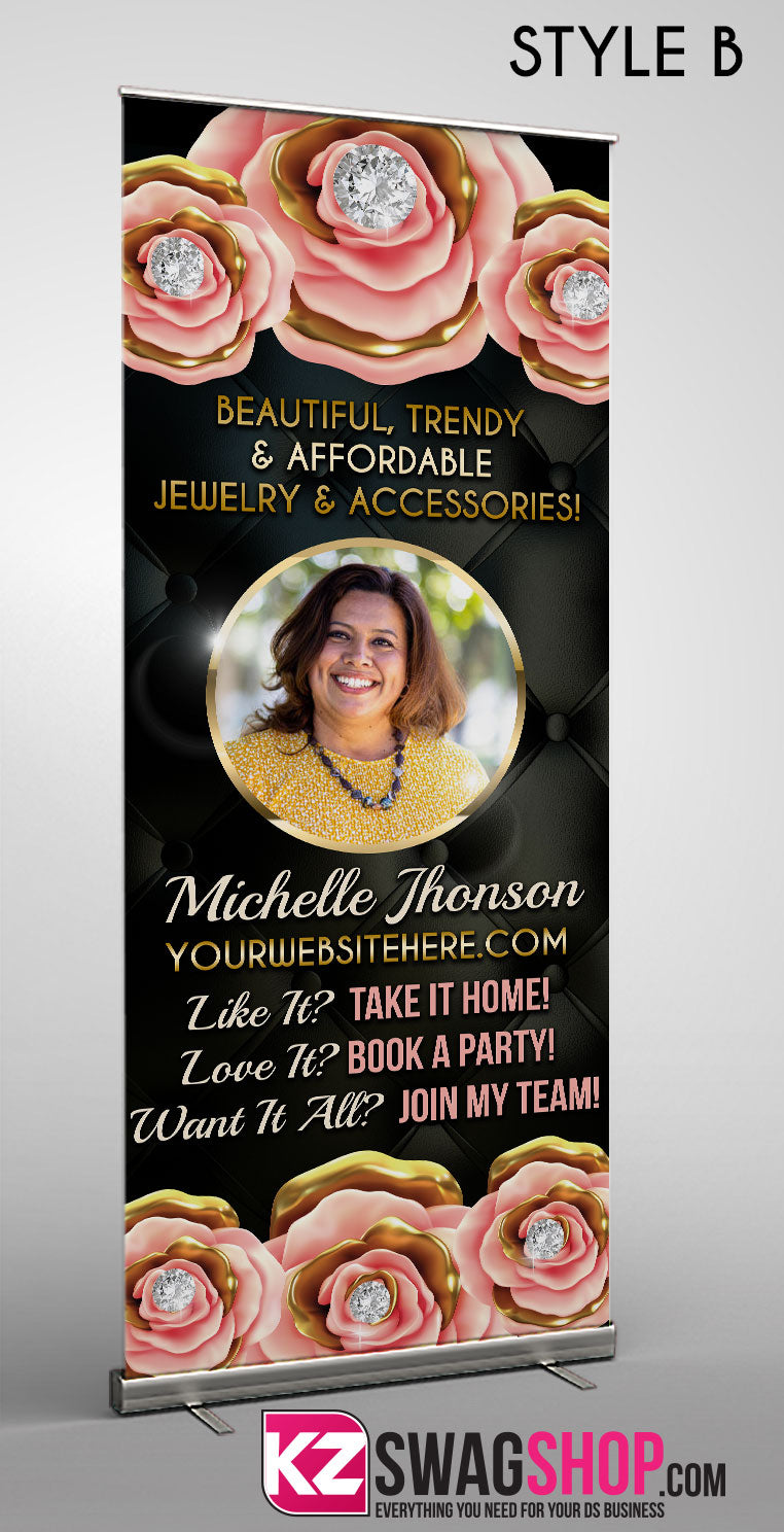 $8 Bling Retractable Banner style 25