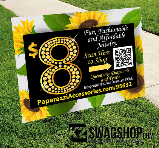 $5 Bling Yard Sign set of 2- SUNFLOWERS