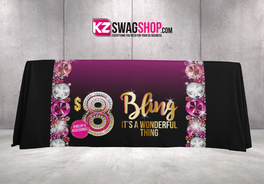 $8 Bling 50"x60" Fleece Table Cover - GEMZ