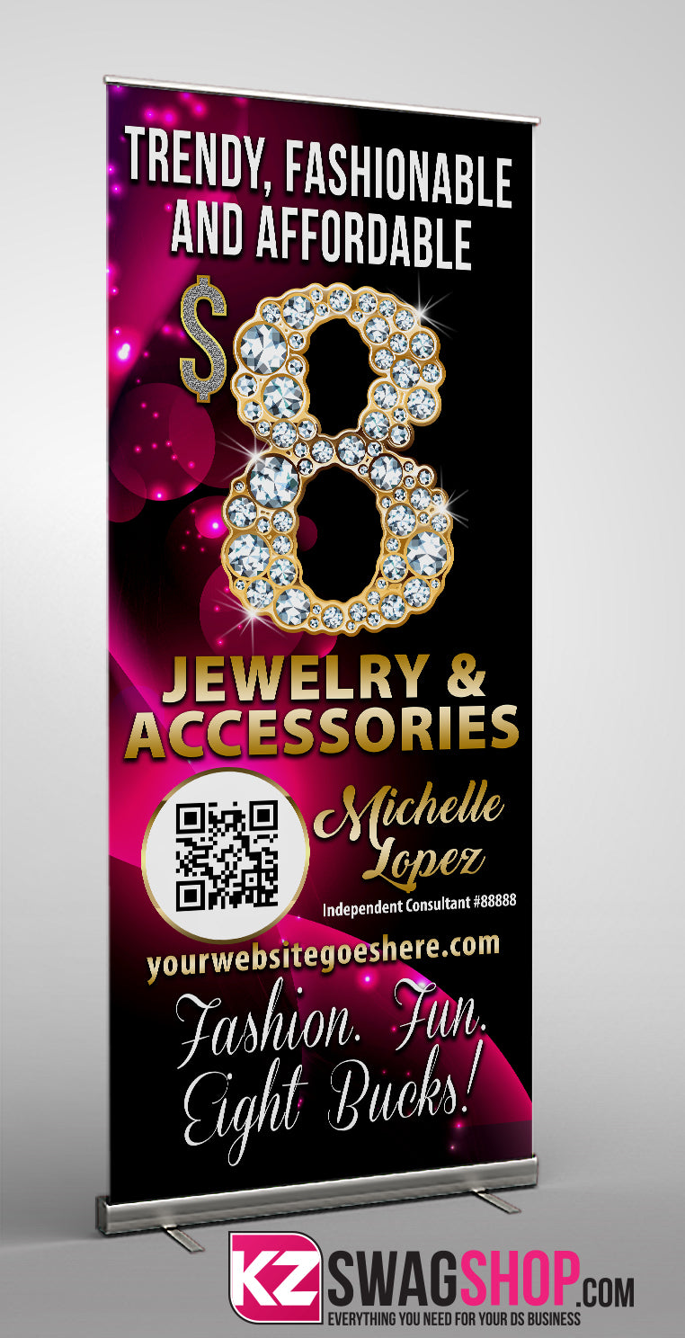$8 Bling Retractable Banner style 2