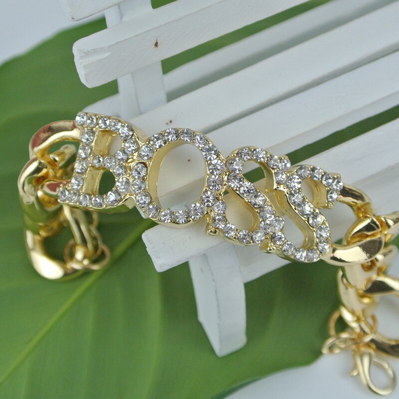 Rhinestone BOSS Bling bracelet, earrings and Necklace