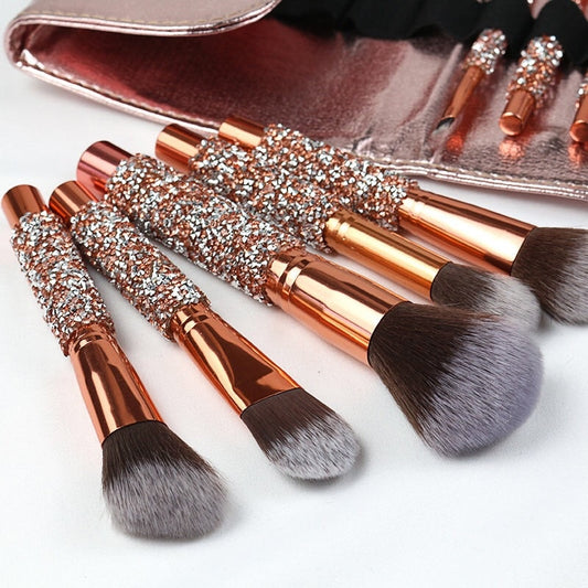 $5 Bling 10pcs/set Bling Glitter Makeup Brushes Set