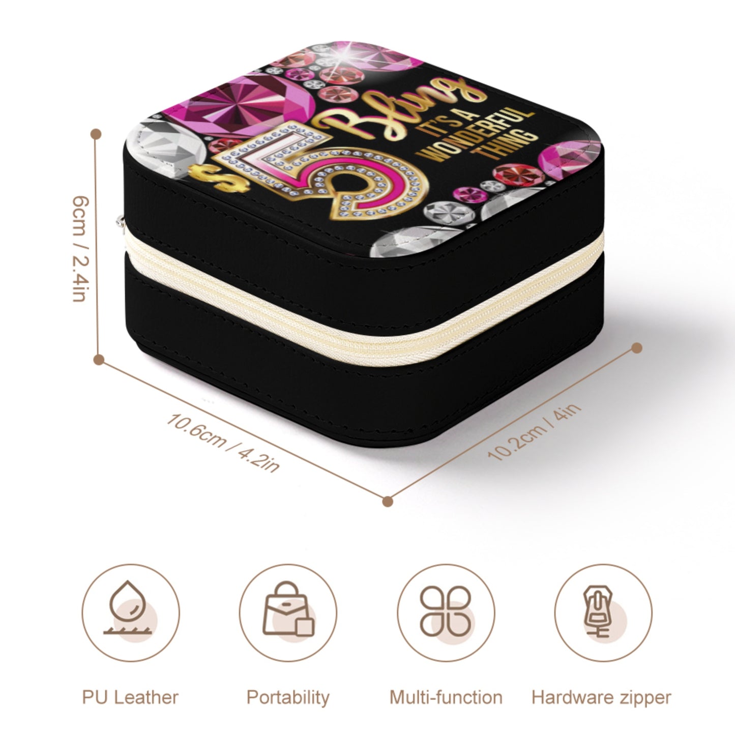 PU Leather Bling Jewelry Box