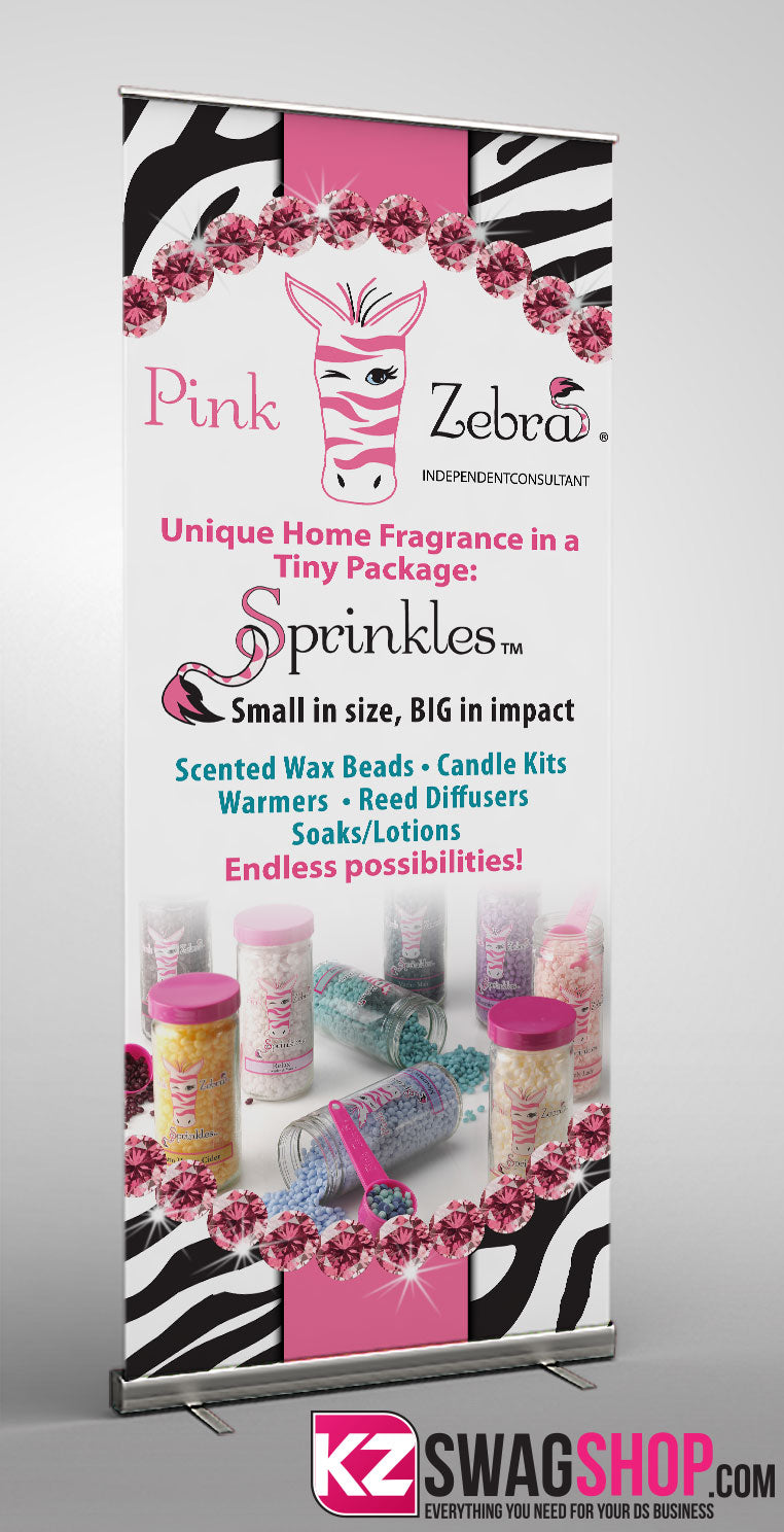 Pink Zebra Retractable Banner - Style 1