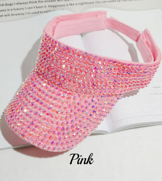 Bling Rhinestones Visor Hat