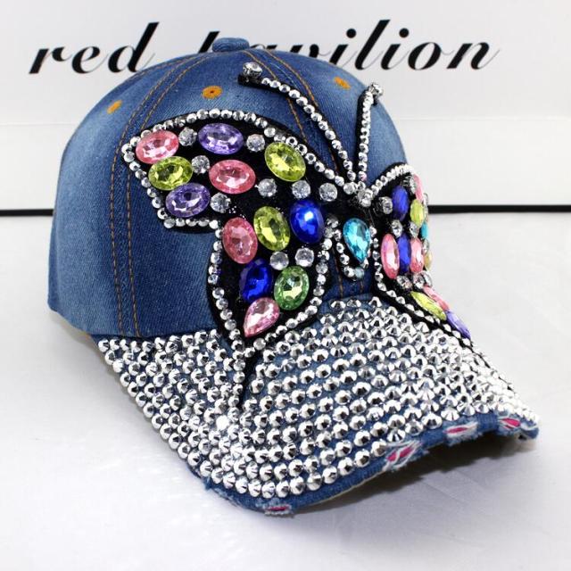 Bling Rhinestones Colorful Big Butterfly Hat - 3 colors to choose