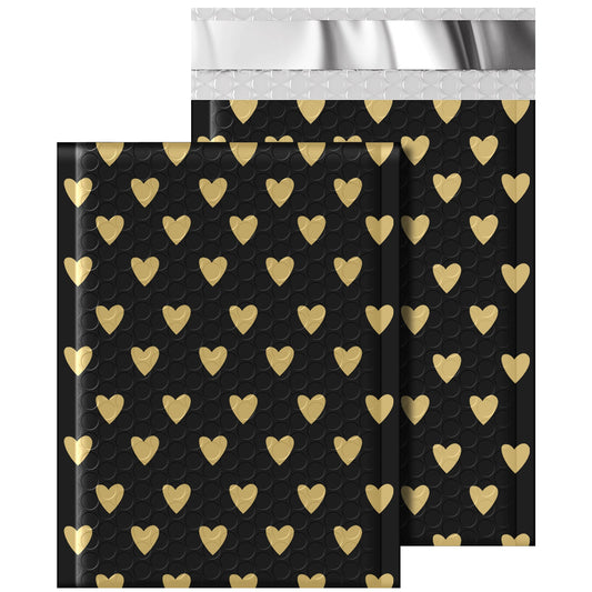 6x10 Color Printing Bubble-Mailer Padded Envelope | Gold Heart