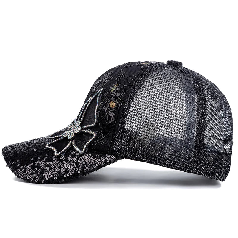 Bling Sequins Butterfly hat baseball cap