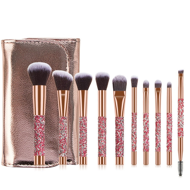 $5 Bling 10pcs/set Bling Glitter Makeup Brushes Set