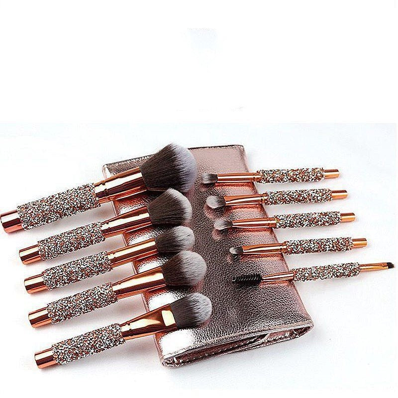 $5 Bling 10pcs/set Bling Glitter Makeup Brushes Set