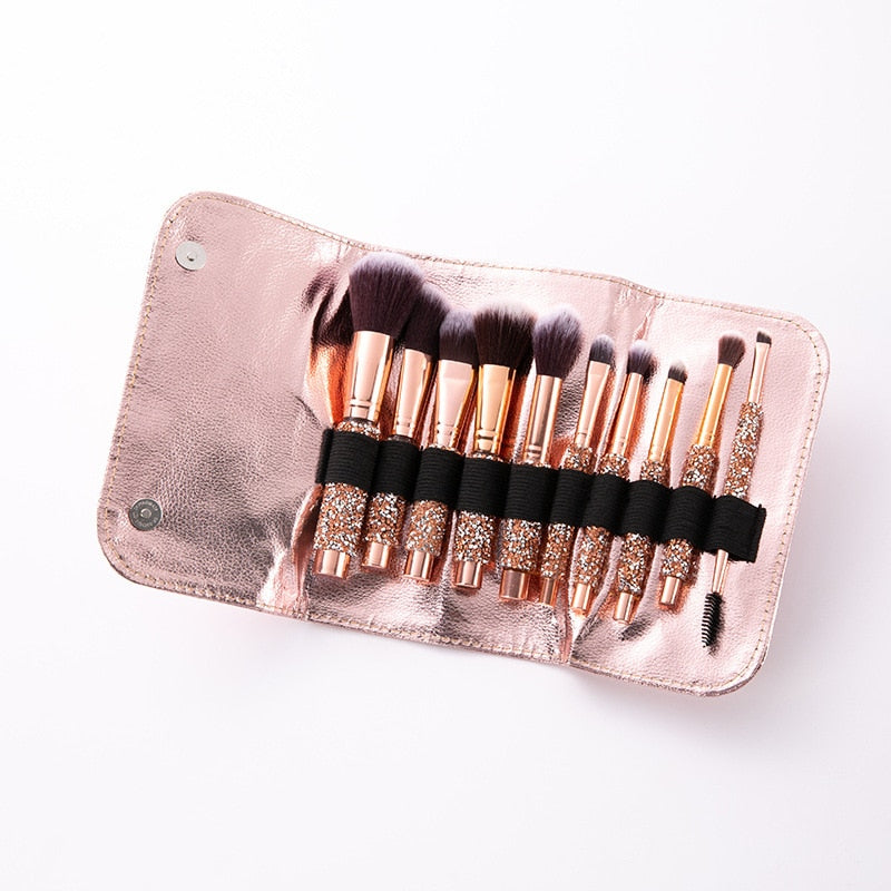 $5 Bling 10pcs/set Bling Glitter Makeup Brushes Set