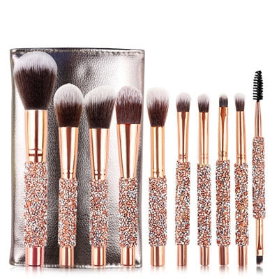 $5 Bling 10pcs/set Bling Glitter Makeup Brushes Set