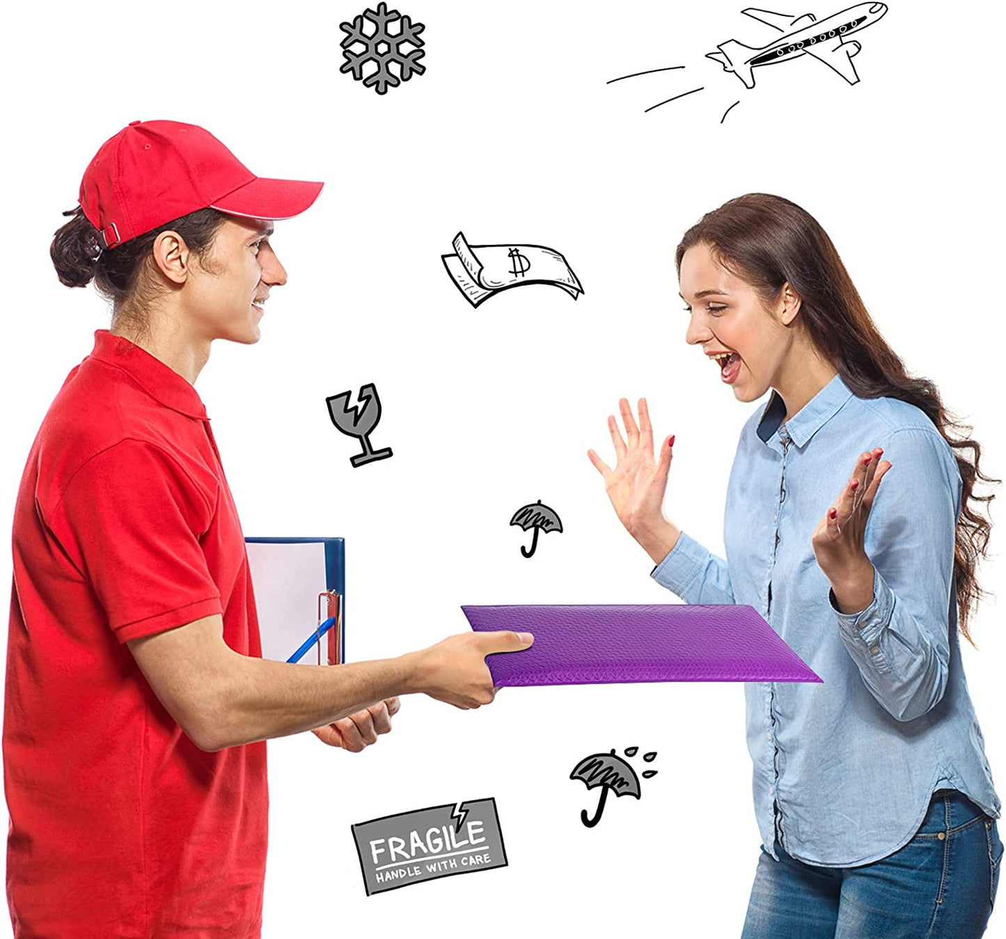 10.5x16 Bubble-Mailer Padded Envelope | Purple