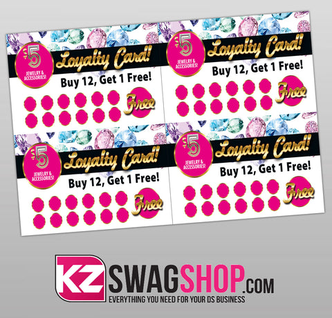 $5 Bling 3x2 loyalty Cards - PACK OF 100
