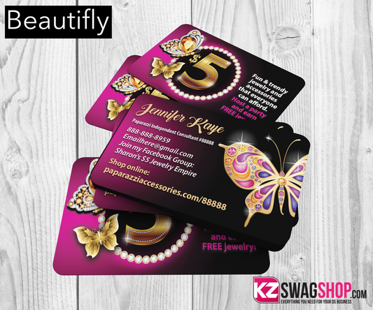 5 Bling Jewelry Digital Mock up Business Cards