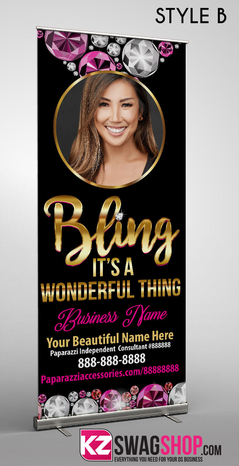 $8 Bling Retractable Banner GEMZ