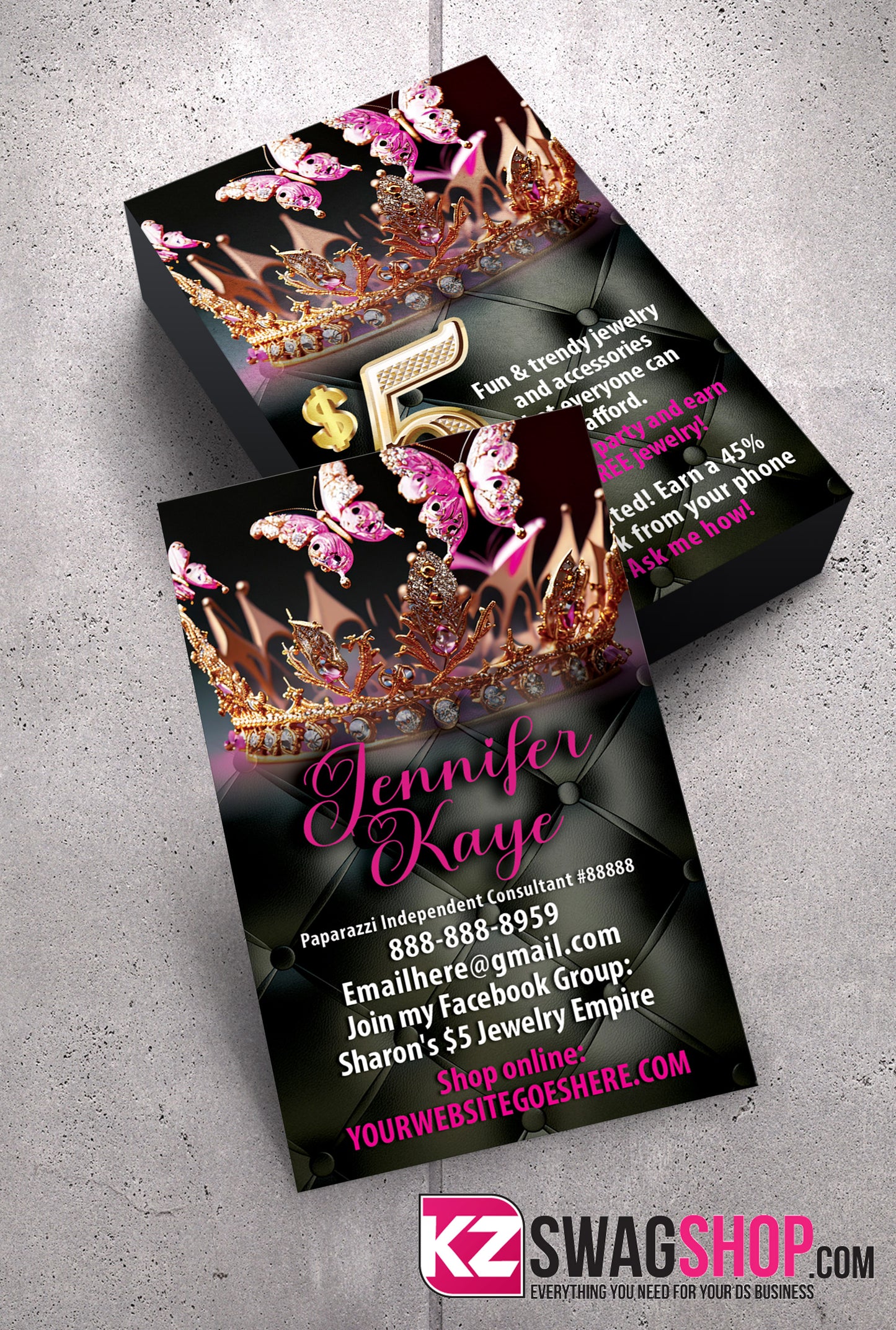 $5 Bling Jewelry Business Cards Style 45