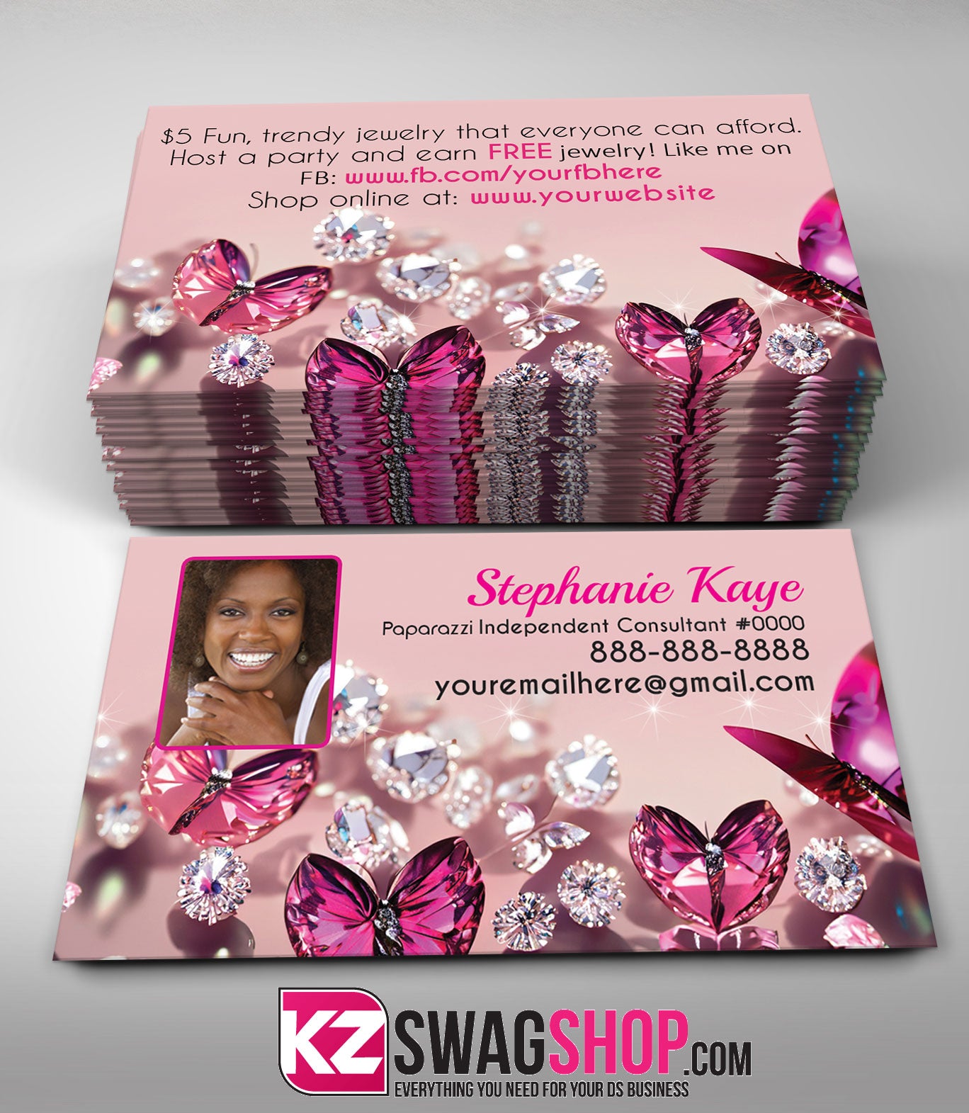 $5 Bling Jewelry Business Cards Style 46