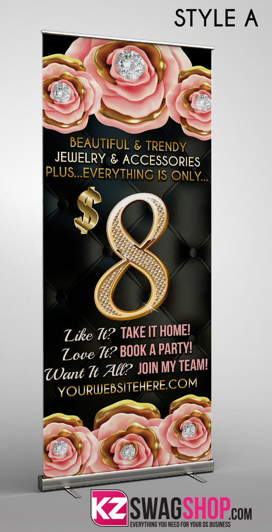 $8 Bling Retractable Banner style 25
