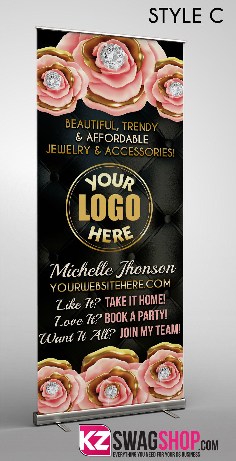 $8 Bling Retractable Banner style 25