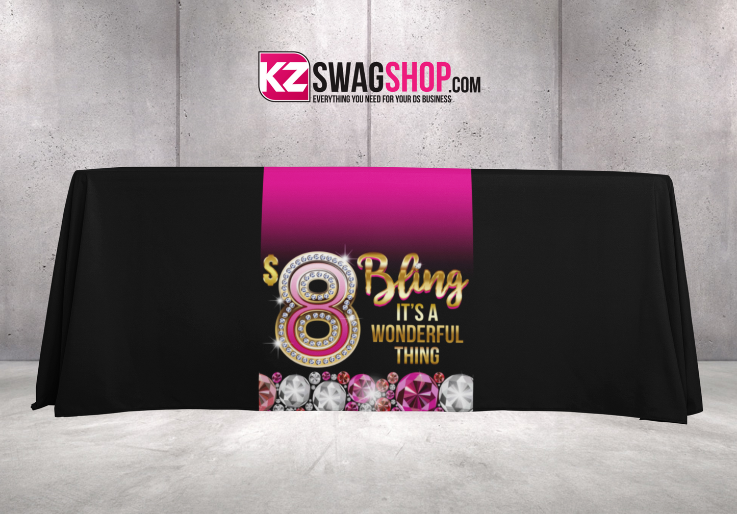 $8 Bling  24x72 Table Runner - GEMZ