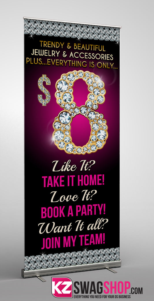 $8 Bling Retractable Banner style 5