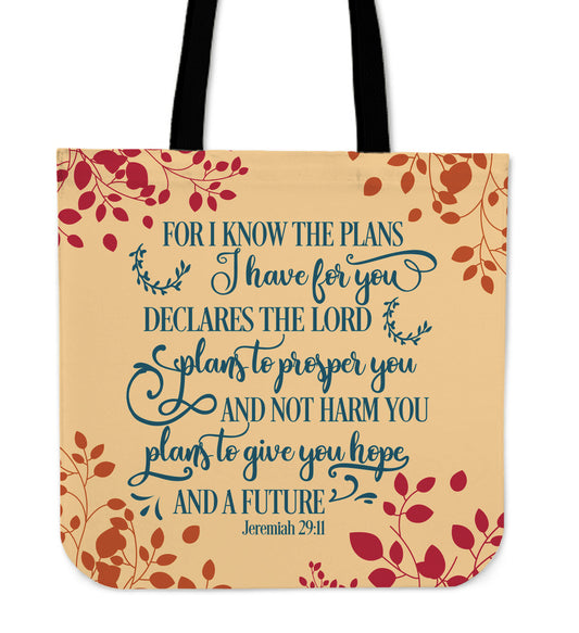 Inspirational Tote Bag Jeremiah 29.11