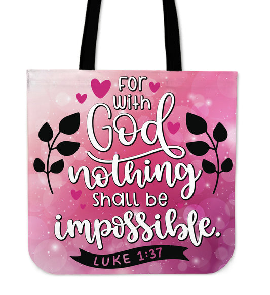 Inspirational Tote - Luke 1-37