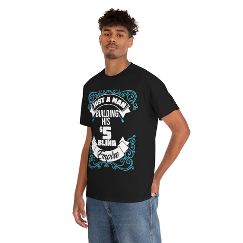 Just a man building his $5 Bling Empire T-shirt