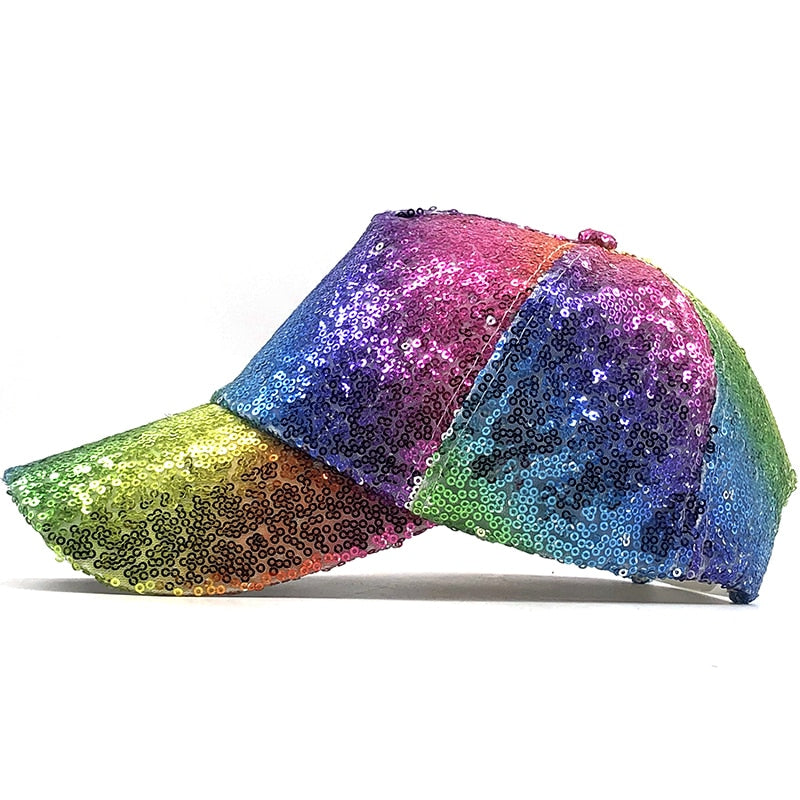 New Rainbow Sequins Baseball Hat