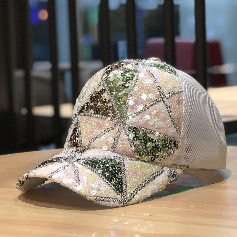Bling Sequin Embroidery Mesh Hats